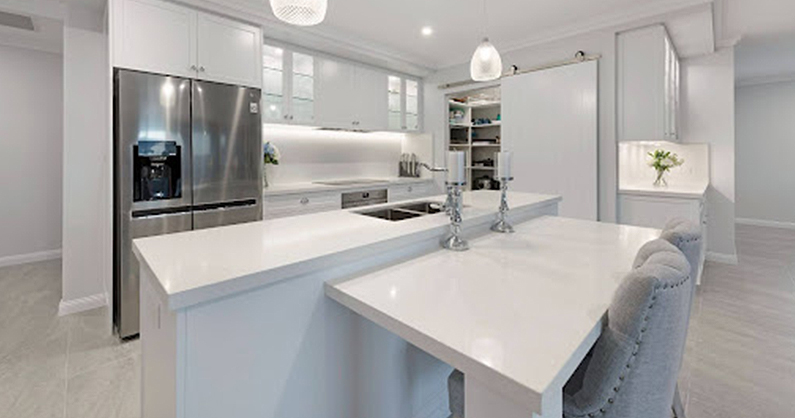 Double kitchen island bench