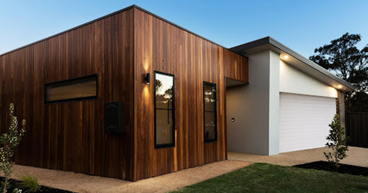 Wood and concrete home exterior