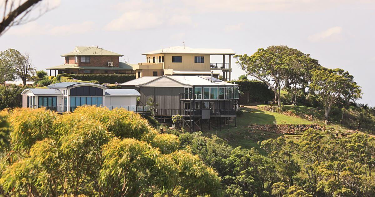 Houses on sloping block