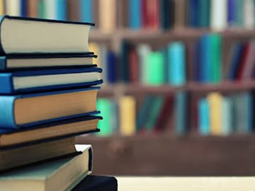 Home library with books